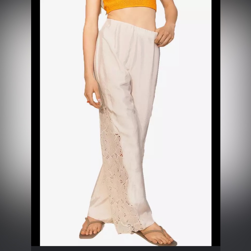 H&M Lace-Inset Satin Pants - Part of a Set